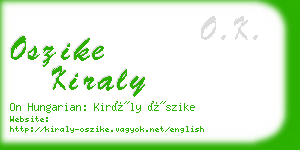 oszike kiraly business card